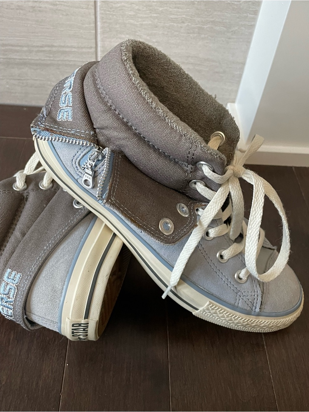 Converse All Star Peel Back Sneakers Blue Grey Men 6 Women 8